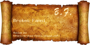 Brokes Fanni névjegykártya